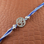 Aum Om Silver Cubic Zirconia American Diamond Thread Rakhi Men Bulk