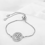 Aum Om Silver CZ American Diamond Slider Tennis Bracelet Bulk