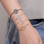 Aum Om Silver CZ American Diamond Slider Tennis Bracelet Bulk
