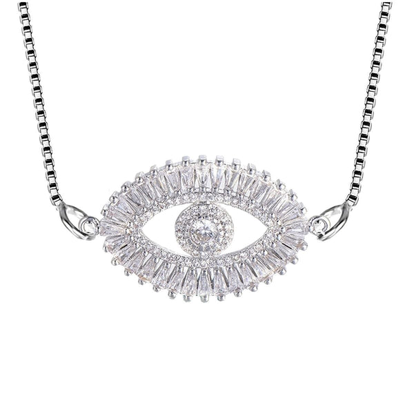 Turkish Evil Eye Cubic Zirconia Diamond Necklace Pendant Chain Bulk Secondary image