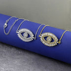 Turkish Evil Eye Cubic Zirconia Diamond Necklace Pendant Chain Bulk