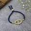Turkish Evil Eye Baguette Gold Blue CZ Thread Bracelet Bulk