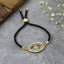 Turkish Evil Eye Baguette Gold Black CZ Thread Bracelet Bulk
