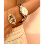 Turkish Evil Eye Lucky CZ American Diamond Slider Bracelet Bulk