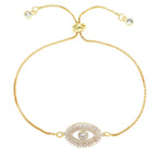Turkish Evil Eye Lucky CZ American Diamond Slider Bracelet Bulk