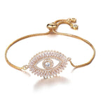Turkish Evil Eye Lucky CZ American Diamond Slider Bracelet Bulk