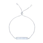 Silver Baguette CZ American Diamond Slider Tennis Bracelet Bulk