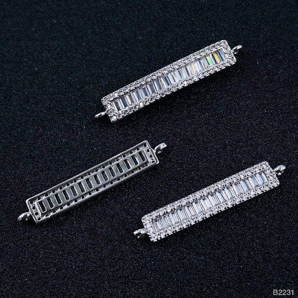 Silver Baguette Cubic Zirconia American Diamond Centre Pcs Women Bulk Main image