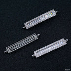 Silver Baguette Cubic Zirconia American Diamond Centre Pcs Women Bulk