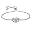 Silver Cubic Zirconia Slider Turkish Evil Eye Bracelet For Women Bulk