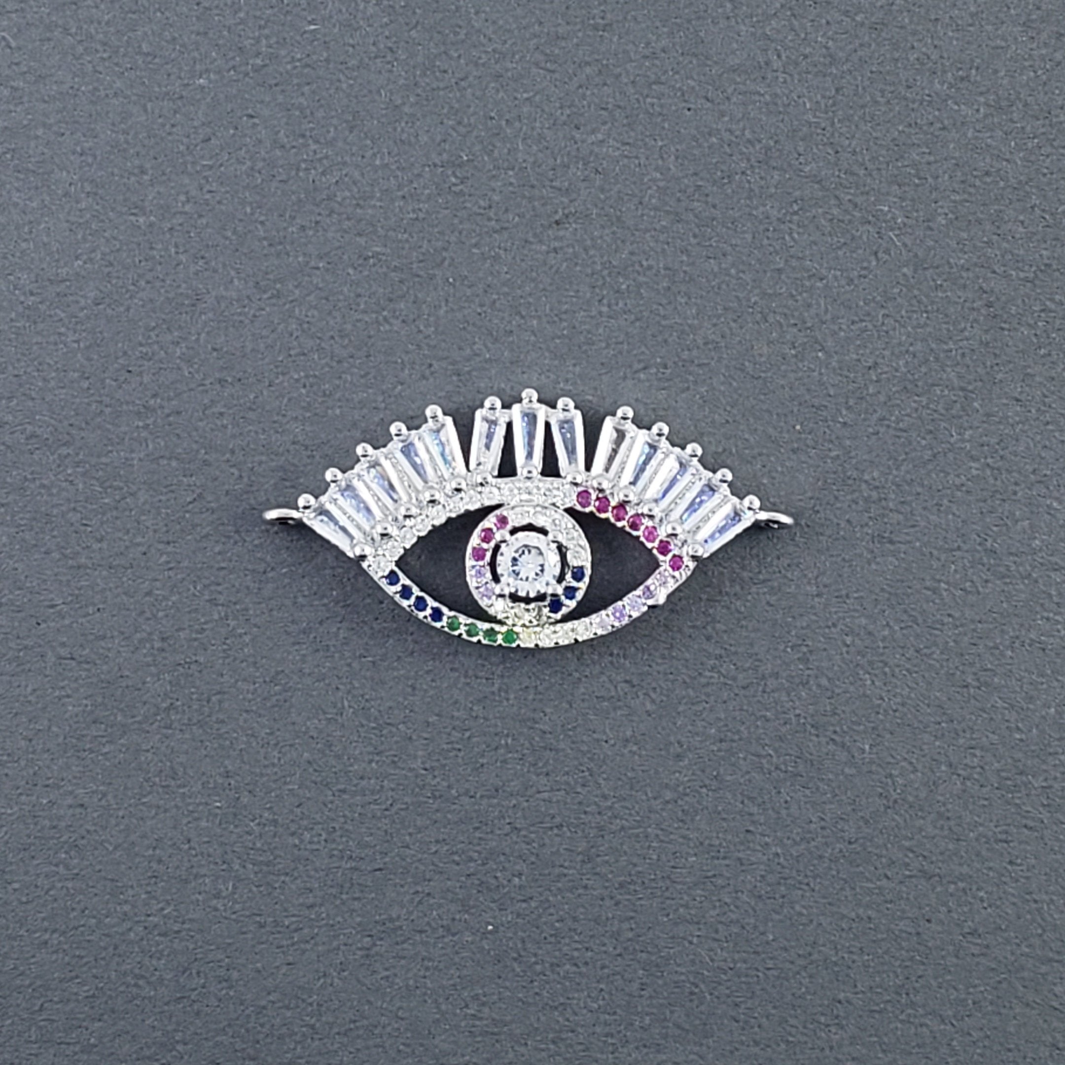 Evil Eye Nazariya Baguette CZ American Diamond Centre Pcs Bulk