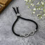 Infinity Silver Black Cubic Zirconia Adjustable Thread Bracelet Bulk