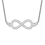 Infinity American Diamond Silver Necklace Pendant Chain Bulk