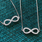 Infinity American Diamond Silver Necklace Pendant Chain Bulk
