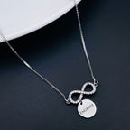 Copper CZ Silver Infinity Charm Necklace Pendant Chain Bulk