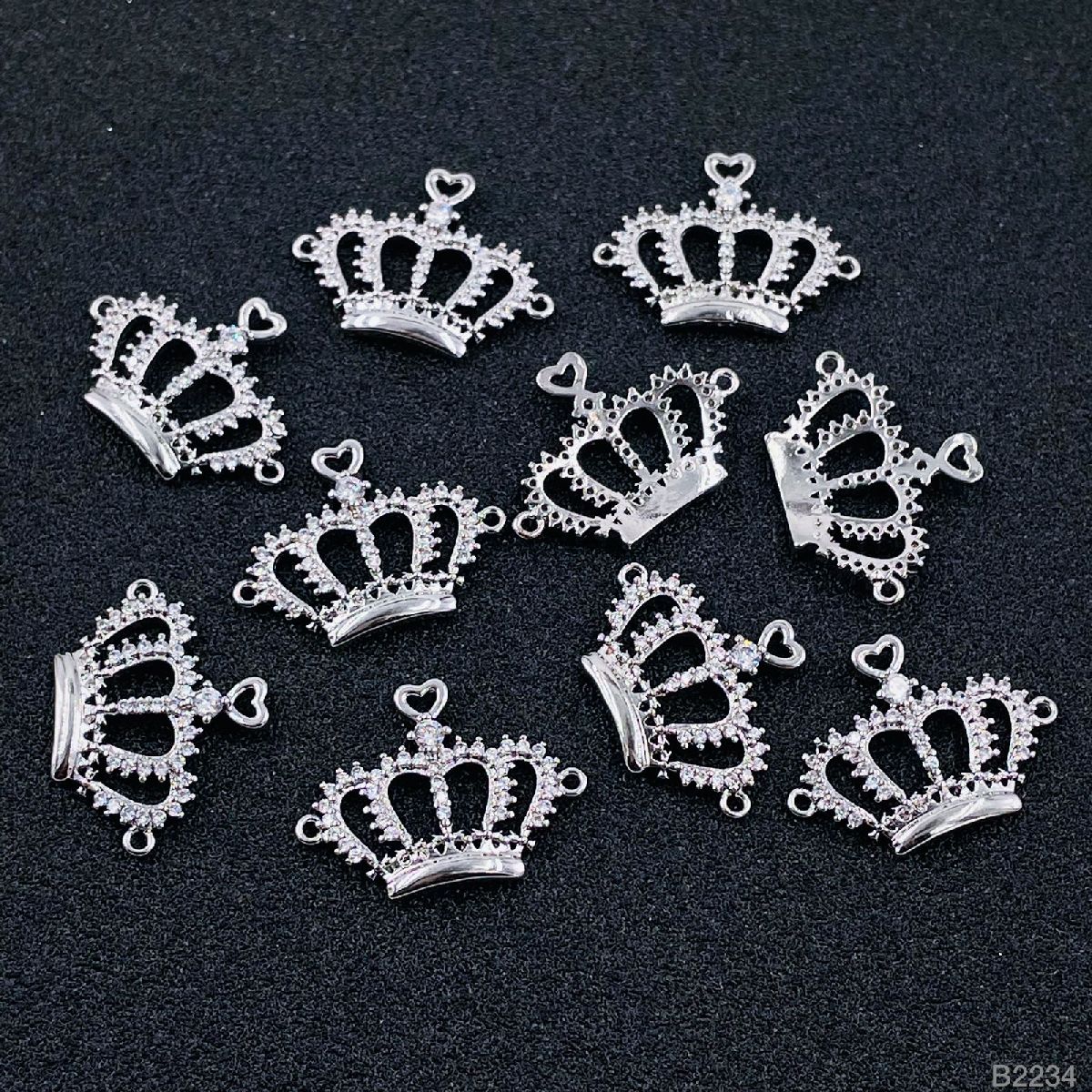 Silver Princess Crown Cubic Zirconia American Diamond Centre Pcs Bulk