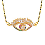 Turkish Evil Eye Cubic Zirconia Diamond Necklace Pendant Chain Bulk