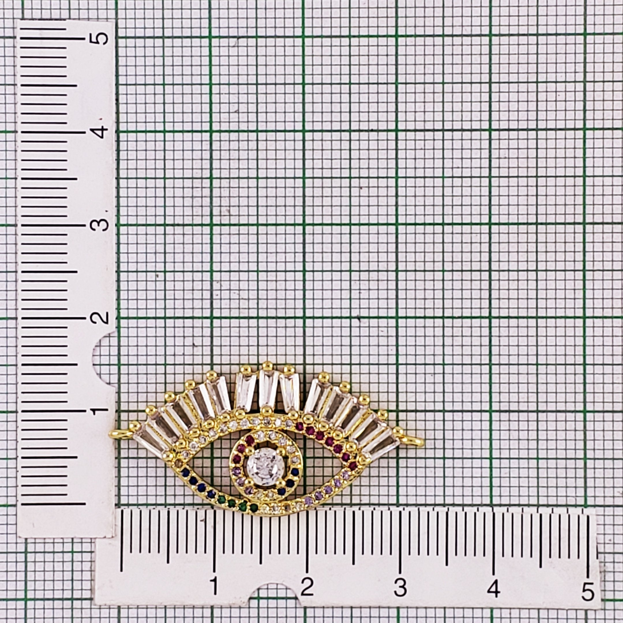 Evil Eye Nazariya Good Baguette CZ American Diamond Centre Pcs Bulk