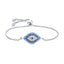 Silver Blue Evil Eye Lucky CZ American Diamond Bracelet Bulk