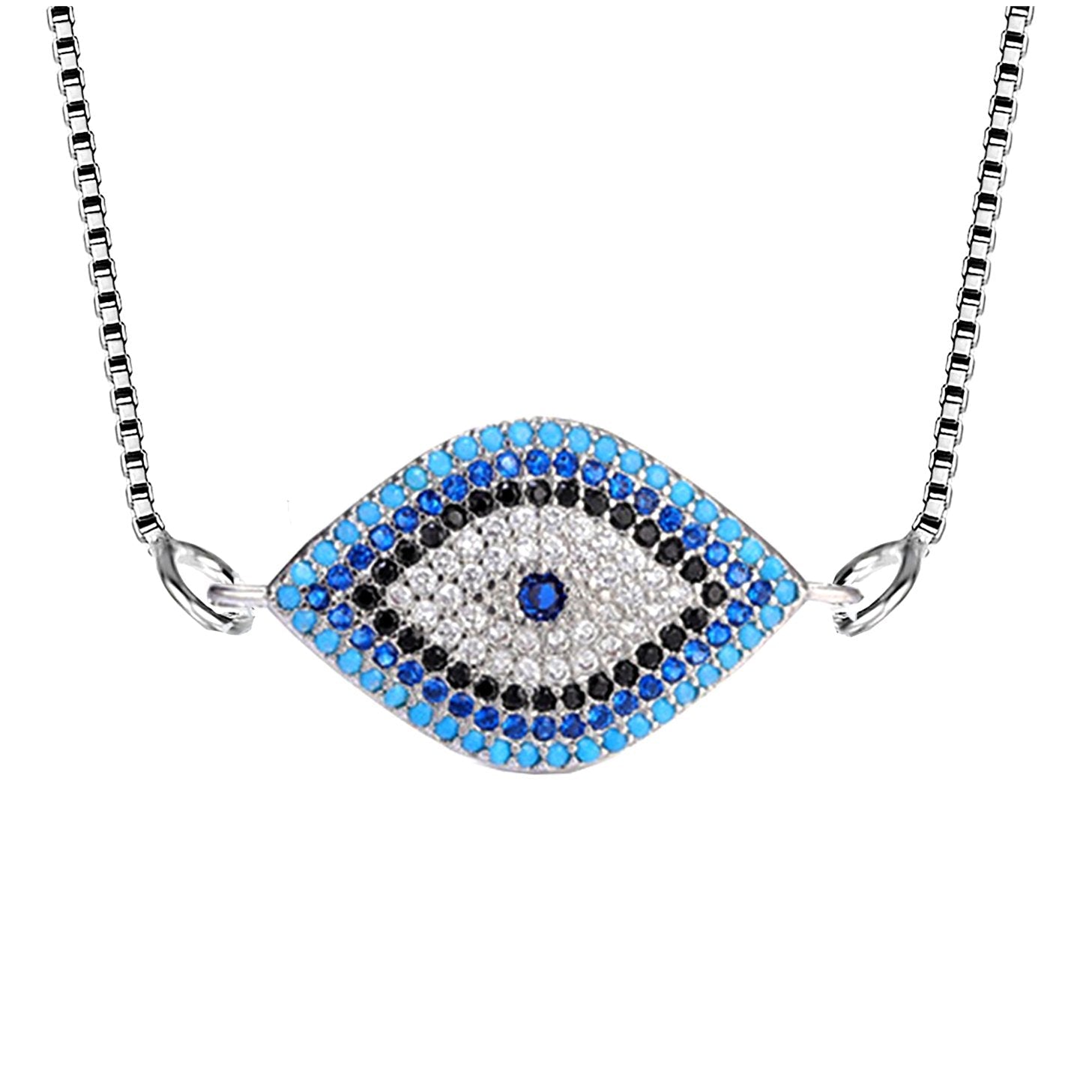 Turkish Blue Evil Eye American Diamond Necklace Pendant Chain Bulk Secondary image