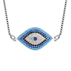 Turkish Blue Evil Eye American Diamond Necklace Pendant Chain Bulk
