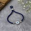 Evil Eye Silver Blue American Diamond Adjustable Thread Bracelet Bulk