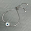 Copper CZ Crystal Silver Evil Eye Charms Slider Bracelet Girls Bulk