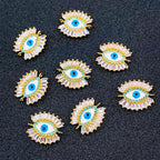 Gold Blue Evil Eye Nazariya CZ American Diamond Centre Pcs Bulk