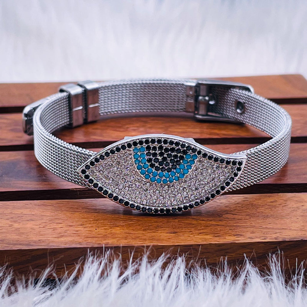 Silver Watch Belt Turkish Evil Eye Bracelet For Women Bulk