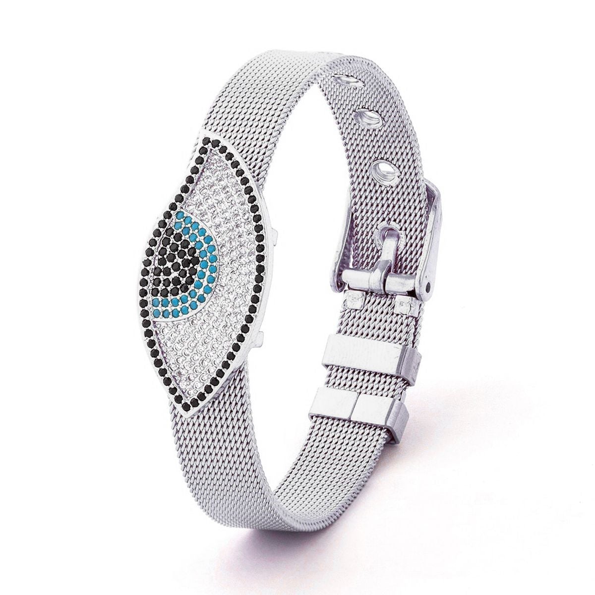 Silver Watch Belt Turkish Evil Eye Bracelet For Women Bulk