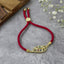 Leaf Petal Floral Gold Pink CZ Adjustable Thread Bracelet Bulk