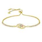 Gold Slider Flower Leaf Bracelet For Women Bulk
