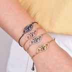 Leaf Petal Floral Gold CZ American Diamond Slider Bracelet Bulk