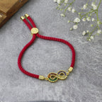 Infinity Rainbow Gold Pink CZ Adjustable Thread Bracelet Bulk