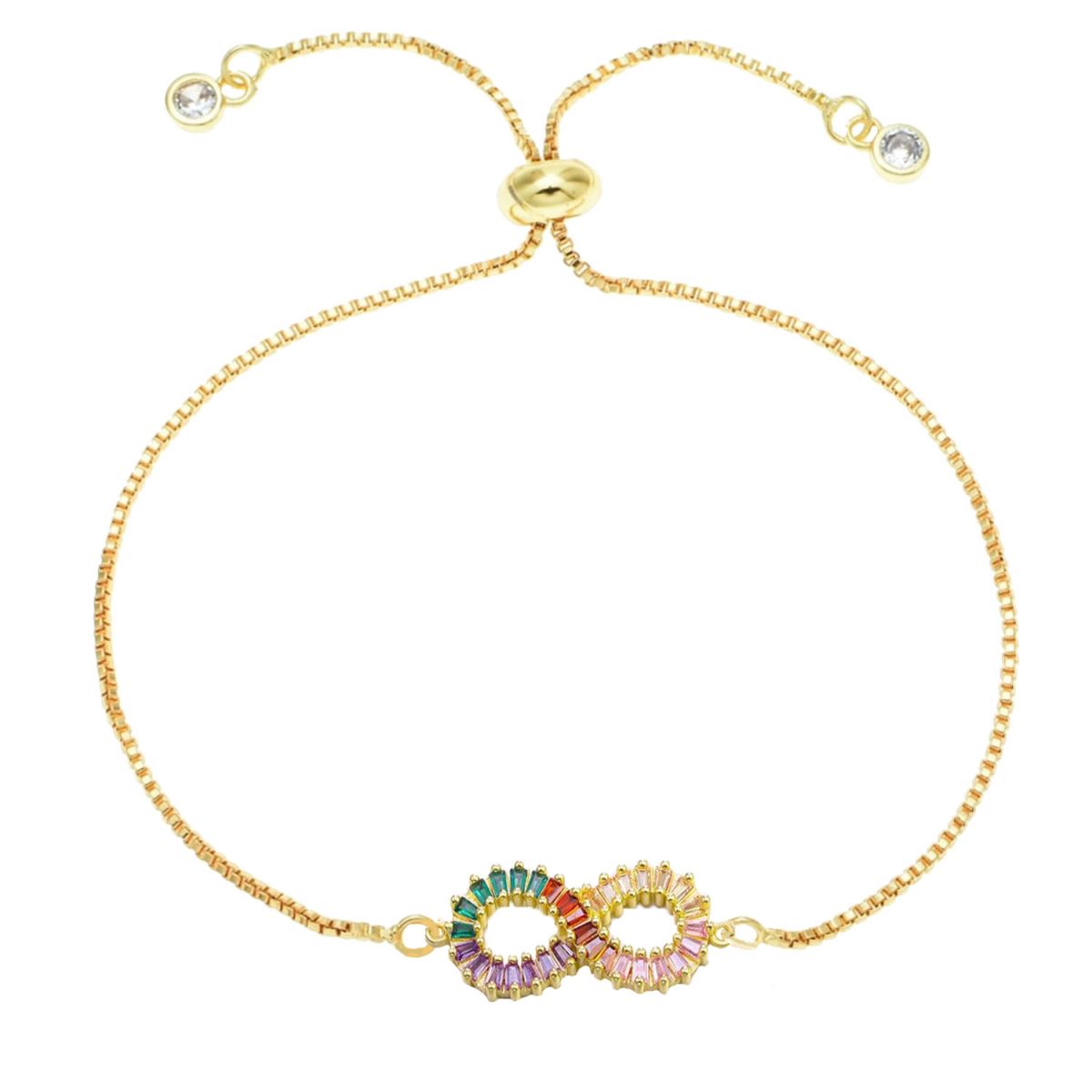 Infinity Love Colorful Rainbow Cubic Zircon CZ Bracelet Bulk