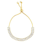 Gold Baguette CZ American Diamond Slider Tennis Bracelet Bulk