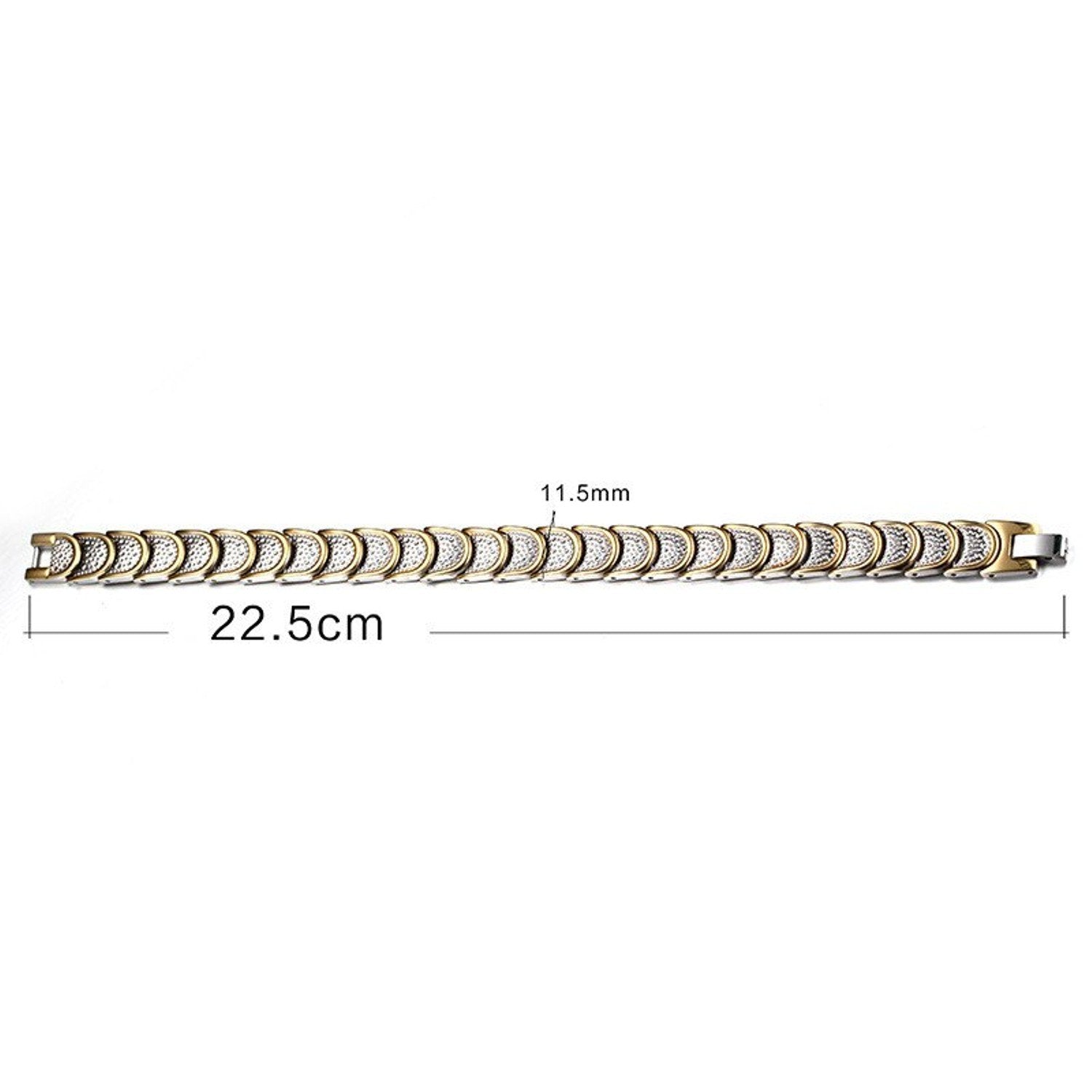 Gold Silver Stainless Steel Magnet Health Care Therapy Energy Bracelet