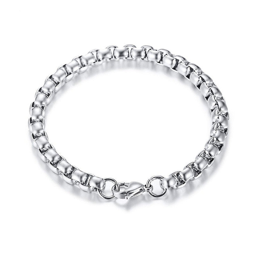 Popcorn Silver 316L Stainless Steel Lobster Clasp Bracelet Men Bulk