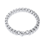 Popcorn Silver 316L Stainless Steel Lobster Clasp Bracelet Men Bulk