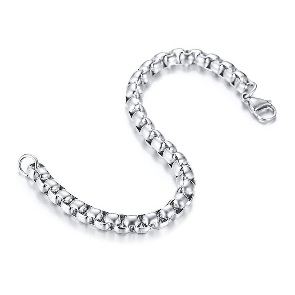 Popcorn Silver 316L Stainless Steel Lobster Clasp Bracelet Men Bulk