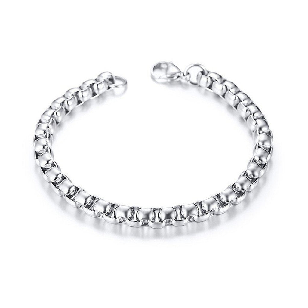 Popcorn Silver 316L Stainless Steel Lobster Clasp Bracelet Men Bulk