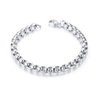 Popcorn Silver 316L Stainless Steel Lobster Clasp Bracelet Men Bulk