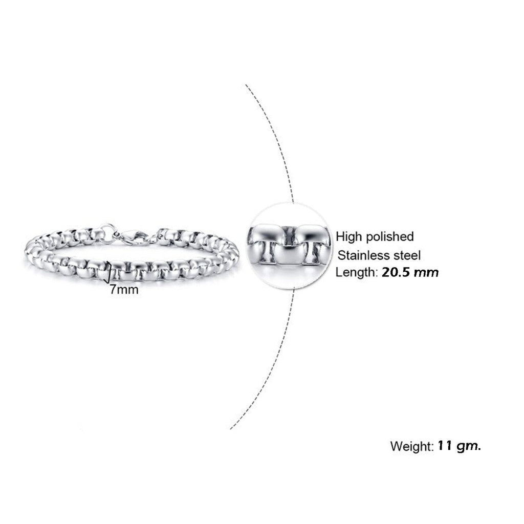 Popcorn Silver 316L Stainless Steel Lobster Clasp Bracelet Men Bulk
