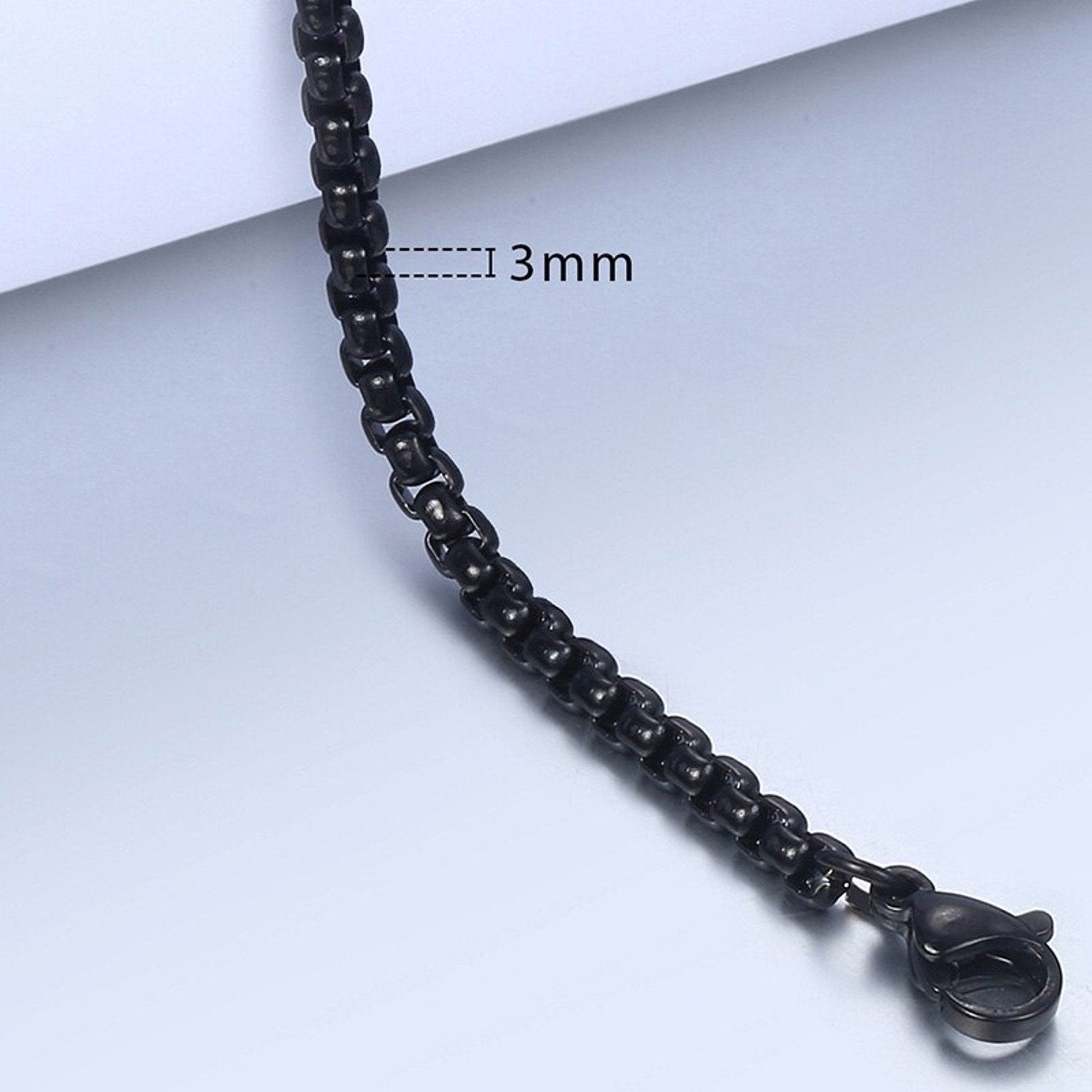 Popcorn Black 316L Stainless Steel Lobster Clasp Bracelet For Men