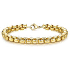 Popcorn Gold 316L Stainless Steel Lobster Clasp Bracelet For Men Bulk