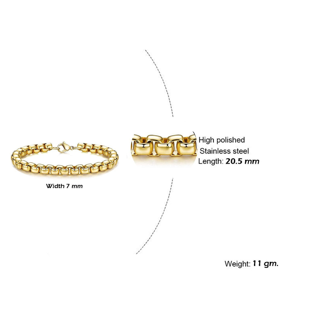 Popcorn Gold 316L Stainless Steel Lobster Clasp Bracelet For Men Bulk