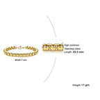 Popcorn Gold 316L Stainless Steel Lobster Clasp Bracelet For Men Bulk