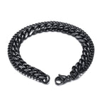 Layered Wrist Wrap Black Stainless Steel Curb Chain Bracelet Bulk