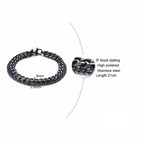 Layered Wrist Wrap Black Stainless Steel Curb Chain Bracelet Bulk