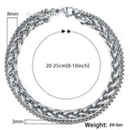 Layered Wrist Stainless Steel Spiga Popcorn Chain Bracelet Men Bulk